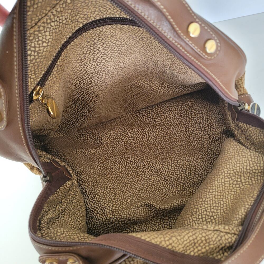 Borbonese Redwall Quail Pattern Suede Leather Dom… - image 6